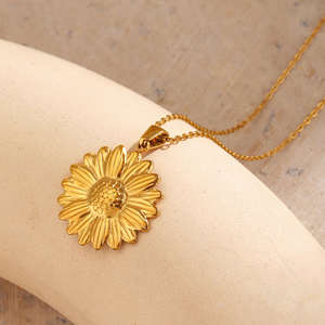 Collar de Moda con Diseño de Girasol, Collares Personalizados Estilo Hip-Hop, Cadena para Clavícula, Joyería - Product Image 2