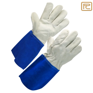 Guantes DE SEGURIDAD DE CUERO dividido de vaca marrón de grado AB, guantes de trabajo antideslizantes duraderos anticalor para soldadura TIG de construcción Industrial - Product Image 2