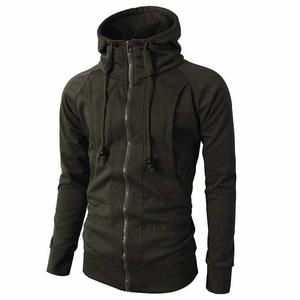 Gran oferta, sudaderas con capucha de manga larga para hombre atlético de gimnasio a la moda, sudadera con cremallera facial con diseño y tamaño personalizados - Product Image 1