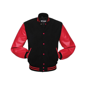 Nouvelles vestes universitaires personnalisées à la mode, style lettreman, avec manches en cuir, logo brodé, streetwear - Product Image 5