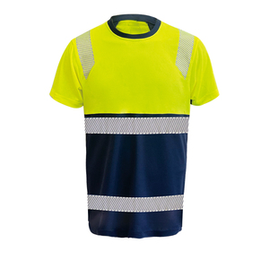 Panneau haute visibilité-T-shirts de travail à manches courtes pour hommes avec logo personnalisé imprimé haute visibilité construction bandes réfléchissantes coupe surdimensionnée - Product Image 1