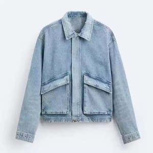 Men Jacket OEM Custom Mens Jean Denim Jacket Faded Effect Japanese Denim Cotton <b>Coat</b> Oversized Vintage Washed Denim Jacket - Product Image 5