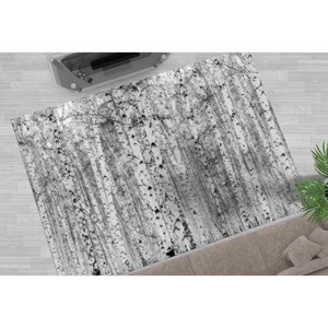 Tapis Paysage Forêt de Bouleaux : Tapis d'appoint antidérapant, Tapis imprimé, Tapis doux non tissé - Product Image 4