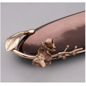 Handmade Modern Design Copper Oval Serving <b>Tray</b> for Weddings & Ramadan Dinners for Food & Cookie Serving - Product Image 3