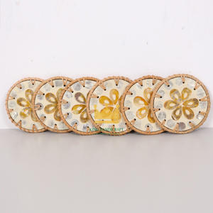 Prix bon marché caboteur en nacre à bord en rotin tasse ronde écologique pour la maison et la cuisine mariage nouveau design moderne - Product Image 1