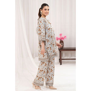 Traje Salwar Kameez de Dos Piezas para Mujer, Personalizable, de Manga Larga, Estampado, Ligero y Cómodo, Diseño de Diseñador para Todas las Temporadas - Product Image 4