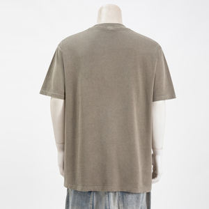 Camiseta informal de algodón para hombre, diseño holgado de punto 100%, manga corta, cuello redondo, sólido, DTG, Digital, ropa de verano a granel, diseño en blanco - Product Image 4