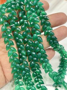 Cadena de 8 Pulgadas de Onyx Verde Natural AAA, Facetado, Forma de Lágrima, Perforado, Aprox. 6x9mm - Product Image 4