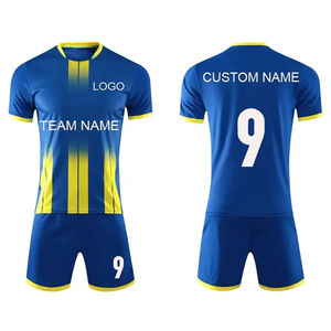 100% poliéster Transferencia de Calor secado rápido transpirable media manga deporte fútbol Jersey venta al por mayor hombres equipo de fútbol conjunto - Product Image 5