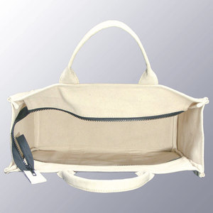 Sac fourre-tout en toile de coton écologique, spacieux et pliable, avec logo personnalisé, fermeture à glissière - Product Image 2