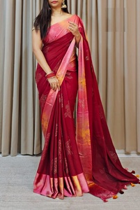 Nouveau Catalogue Launch Soie Douce Avec Bordure En Satin Et Chemisier Fantaisie sari en vente en ligne - Product Image 5