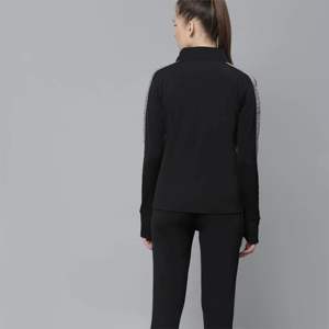 Survêtement à fermeture éclair deux pièces pour femmes, ensemble de vêtements de sport extensibles avec veste à fermeture éclair et pantalon de survêtement en tissu à séchage rapide pour la course à pied - Product Image 3