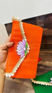 Sac d'argent indien avec lotus pour cadeau de mariage et cadeau - Product Image 3