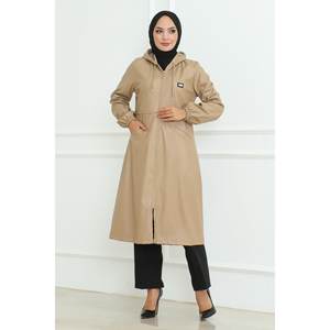 เสื้อโค้ทและเสื้อคลุมกันฝน Tan 19213 รุ่น Modest พร้อมรายละเอียดหนัง ดีไซน์หรูหรา - Product Image 6