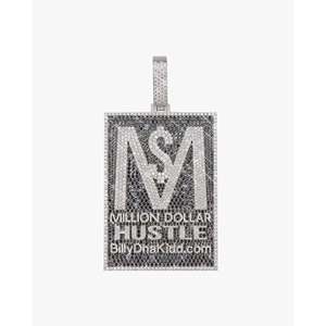 MILLION DOLLAR HUSTLE Colgante de Oro de 14K con Logotipo Personalizado y Moissanita, Accesorio de Joyería Único y Lujoso - Product Image 4