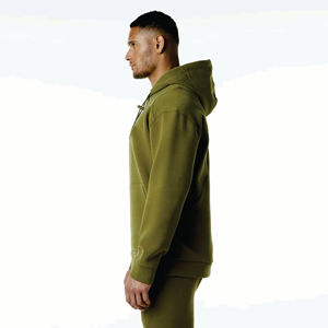 Sudadera con Capucha para Hombre, Estilo Urbano, Lavado Ácido, con Parche Bordado, Impresión DTG Personalizada, 100% Algodón Grueso - Product Image 4