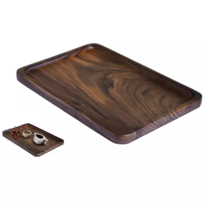 Bandeja rectangular de madera antigua hecha a mano/soporte brillante pulido de alta durabilidad antideslizante personalizado para Barware ocasiones de comida de boda - Product Image 6