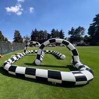 Voitures tamponneuses de haute qualité pour l'extérieur et l'intérieur, piste de course gonflable noire et blanche, jeu interactif pour la location de fêtes