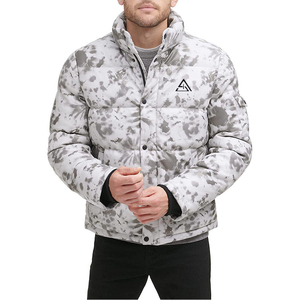 High Quality Wholesale New Custom Men's Stand Collar Hooded Puffer <b>Jacket</b> Waterproof Eco-Friendly Front Custom Packing Casual - Product Image 1
