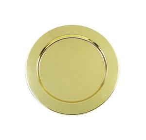 Plato de Presentación de Metal con Borde Liso, Acabado Dorado, Forma Redonda, Platos de Lujo para Uso en el Hogar y Hoteles - Product Image 5