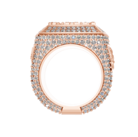 Bague Hip Hop en Or 10k Certifiée IGI avec Diamant de Laboratoire, Style Rappeur Personnalisé, Bijou Bling Glacé avec Sertissage à Griffes pour Hommes, Idéale pour les Fêtes