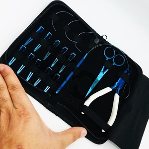 Offres exceptionnelles HOOPER COMPANY Kit d'outils professionnels pour extensions de cheveux en acier inoxydable, ciseaux, ruban adhésif, pince, logo plasma bleu imprimé - Product Image 2