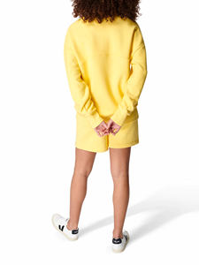 Short de yoga jaune moutarde personnalisable pour femme en coton solide vêtements de course d'été avec taille moyenne vente entière - Product Image 6