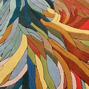 Alfombra de diseño abstracto colorido personalizado | Alfombra moderna hecha a mano con mechones 1 pieza de lana NZ de alta calidad lavable y antideslizante - Product Image 4