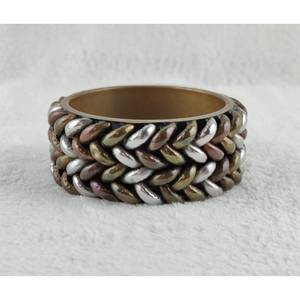 Brazalete ancho de diseñador floral de latón puro 100% hecho a mano, brazalete ajustable, Regalo para mamá - Product Image 6