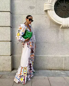 Vestido largo de manga larga para mujer, bohemio, Chic, bordado - Product Image 5