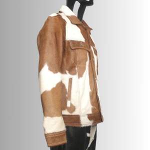 แจ็กเก็ตหนังวัวงานแฮนด์เมดแบบพรีเมี่ยมสำหรับผู้หญิงเสื้อเอวสูงผ้าทอเป็นมิตรต่อสิ่งแวดล้อมฤดูใบไม้ร่วง/ฤดูหนาว - Product Image 3