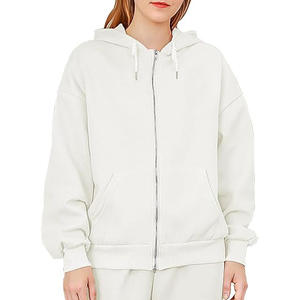 Sudadera con capucha ajustada para mujer primavera otoño con capucha para mujer Puff estampado cremallera Sudadera con capucha logotipo personalizado sudadera con cremallera completa para mujer - Product Image 1