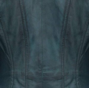 แจ็กเก็ตหนังแท้สำหรับขี่รถจักรยานยนต์ขนาดใหญ่พิเศษเสื้อโค้ทหนังแท้สีดำมีกระเป๋าแจ็คเก็ตหนังนักขี่จักรยาน - Product Image 3