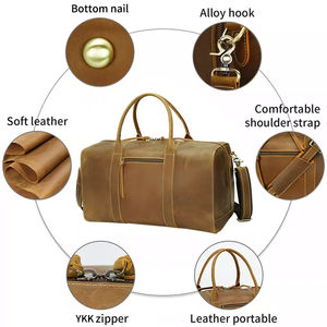 Nuevo bolso de lona unisex de moda de gran capacidad con logotipo personalizado de gran calidad, bolsas de viaje de equipaje de cuero de lujo de gran capacidad - Product Image 6
