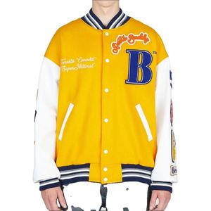 Chaqueta universitaria con estampado bordado personalizado para hombre, cuello levantado, estilo callejero, precio razonable a la venta - Product Image 1