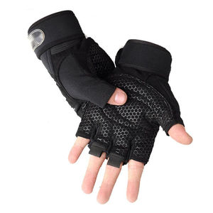 Guantes de gimnasio de medio dedo personalizados Diseño de fitness transpirable de cuero de alta calidad Los mejores materiales para levantamiento de pesas - Product Image 1