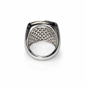 Anillo de Plata de Ley 925 con Mapa Personalizado, Baño de Rodio, Engaste de Garras, Moissanita con Corte VVS, Aspecto Brillante, Estilo Hip Hop, Anillo de Coctel Llamativo - Product Image 4