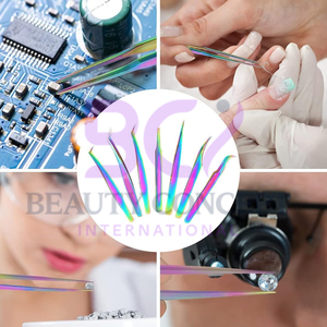 Pinzas para Extensión de Pestañas Rectas y Curvas, del Mejor Material, Color Arcoíris, Duraderas, Precio de Fábrica - Product Image 3