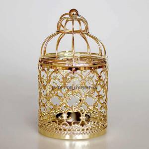 Ensemble de 3 bougeoirs Lanterne de table en métal de haute qualité plaqué or de qualité supérieure, fournitures décoratives - Product Image 6