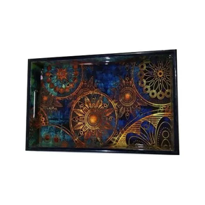 Marble Inlay Wooden Tray for Coffee Table Countertops - Product Image 4