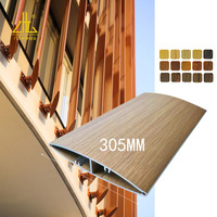 20 años de garantía 305mm Tamaño personalizado 6063 fábrica de aluminio textura de madera decorativa 6063 diseños de perfiles de persiana de aluminio