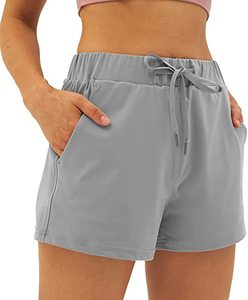 Shorts Deportivos para Mujer, con Bolsillos, Secado Rápido, Cintura Alta, Cierre con Cordón, para Entrenamiento y Gimnasio - Product Image 1