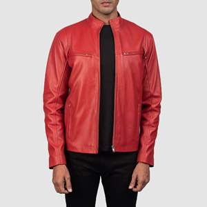 OEM Diseño personalizado Hombres Anti-viento Motocicleta Solapa Cremallera diagonal Moda Chaqueta de cuero Slim Fit Stand Collar PU chaqueta para los hombres - Product Image 3