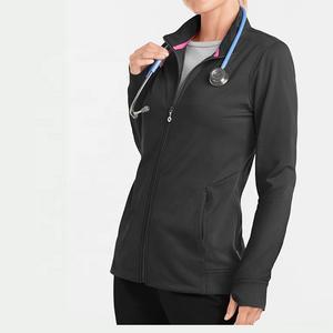 Zip Up Warm Up Femmes Hommes Logo Personnalisé Scrubs Manteau D'allaitement Hôpital Médecin Uniformes Scrubs Vestes Tops - Product Image 1
