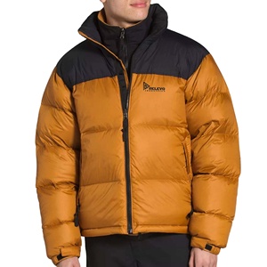 Custom High Street Men's <b>Waterproof</b> Canvas Puffer <b>Jacket</b> Breathable Quick Dry <b>Winter</b> Stand Collar - Product Image 1