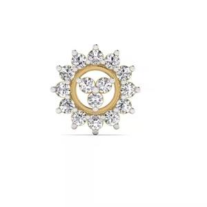 Épingle à nez en diamant cultivé en laboratoire en or jaune 14 carats certifié Bijoux de piercing fin pour vêtements de tous les jours pour femmes - Product Image 1