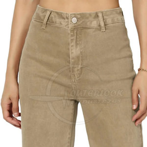 Pantalones vaqueros anchos con lavado ácido para mujer a la moda, pantalones vaqueros anchos con lavado ácido para mujer de Color personalizado - Product Image 6