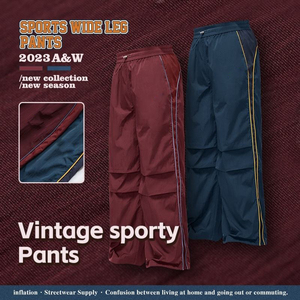 Vente en gros Nouveau pantalon d'entraînement coupe-vent grande taille tendance Pantalon d'entraînement léger et décontracté - Product Image 6
