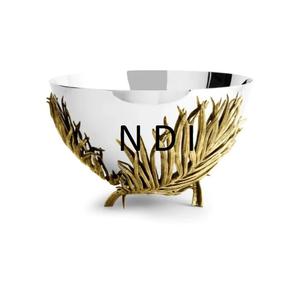 Cuenco para servir ensalada de frutas de diseño único de estilo lujoso, cuenco de servidor de frutas de Metal decorativo hecho a mano - Product Image 1
