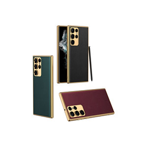 Étui de luxe en similicuir électroplaqué Fusion pour Samsung Galaxy S23 Ultra, coque antichoc fine et élégante, design tendance 11Pro - Product Image 6